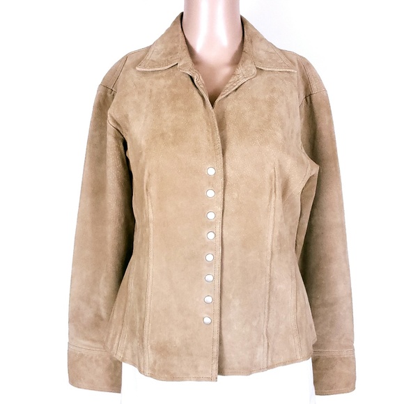 Coldwater Creek Women Jacket Snap Button 100% Leather Size S - Picture 1 of 8